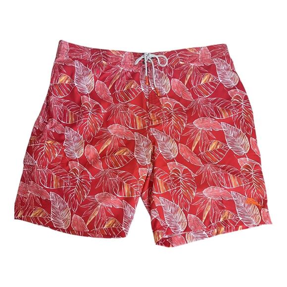 Tommy Bahama Baja Bonita Cove Board Swim Shorts In Boomerang Red Size XXL - Picture 2 of 7